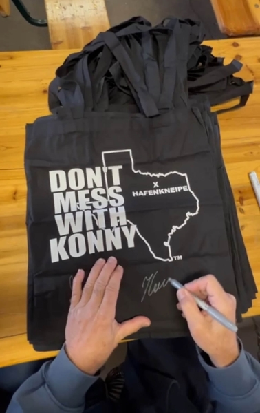 Einkaufstasche Texas, "Don't mess with Konny " - Mit Signaturen von Manu & Konny